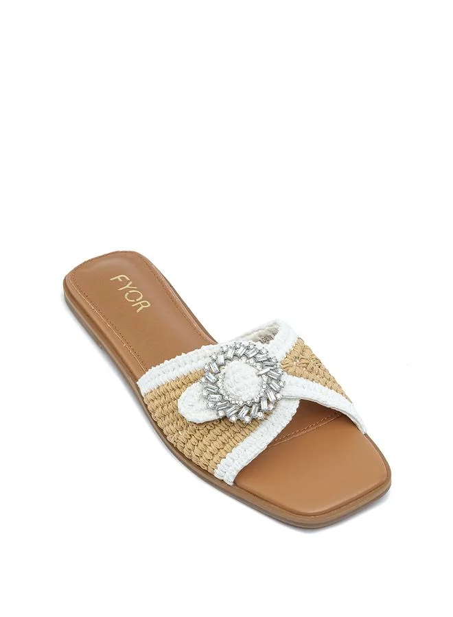 FYOR Stylish Embellished Woven Slide AJ 017